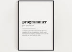 PROGRAMMER DEFINITION PRINT | Wall Art Print | Gift For Programmer | Definition Print | Quote Print - Happy You Prints