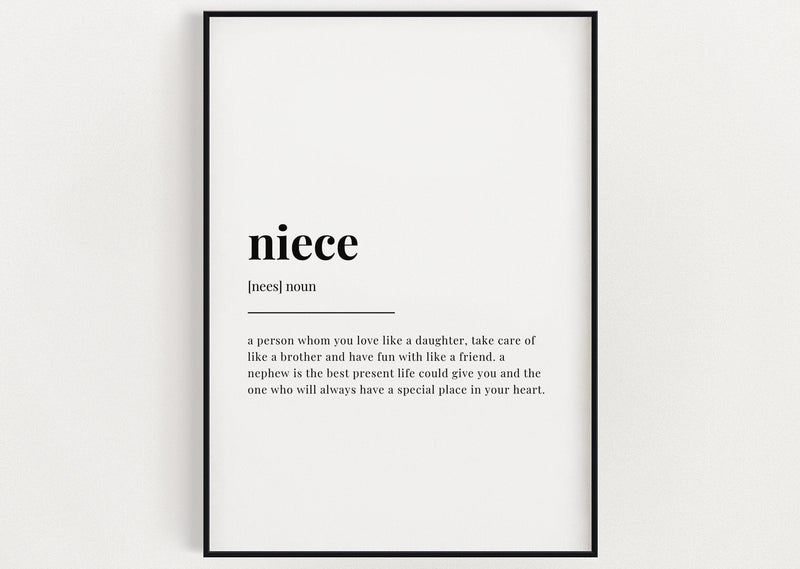 NIECE DEFINITION PRINT | Wall Art Print | Gift For Niece | Definition Print | Quote Print - Happy You Prints