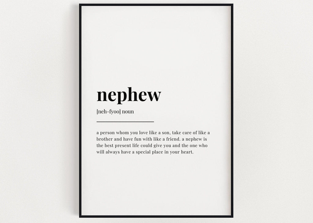 NEPHEW DEFINITION PRINT | Wall Art Print | Gift For Nephew | Definition Print | Quote Print - Happy You Prints