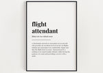 FLIGHT ATTENDENT DEFINITION Print | Wall Art Print | Gift For Flight Attendant | Definition Print | Quote Print - Happy You Prints