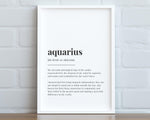 AQUARIUS DEFINITION PRINT - Happy You Prints