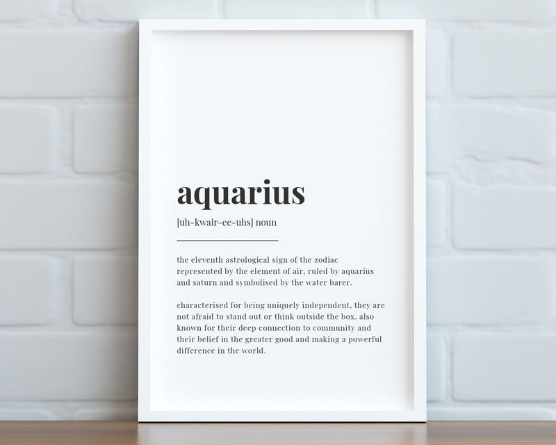 AQUARIUS DEFINITION PRINT - Happy You Prints