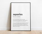 AQUARIUS DEFINITION PRINT - Happy You Prints