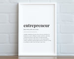 ENTREPRENEUR DEFINITION PRINT - Happy You Prints