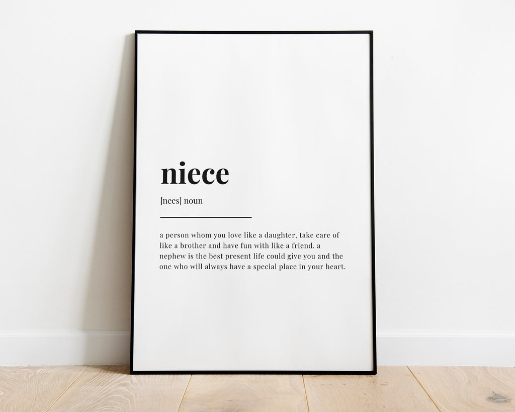 NIECE DEFINITION PRINT | Wall Art Print | Gift For Niece | Definition Print | Quote Print - Happy You Prints