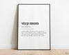 STEP MOM DEFINITION Print | Wall Art Print | Gift For Step Mom| Definition Print | Quote Print - Happy You Prints