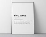 STEP MOM DEFINITION Print | Wall Art Print | Gift For Step Mom| Definition Print | Quote Print - Happy You Prints