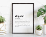 STEP DAD DEFINITION Print | Wall Art Print | Gift For Step Dad | Definition Print | Quote Print - Happy You Prints