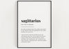 SAGITTARIUS DEFINITION PRINT | Wall Art Print | Sagittarius Print | Gift For Sagittarius | Zodiac Star Sign | Astrology Art - Happy You Prints