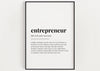 ENTREPRENEUR DEFINITION PRINT - Happy You Prints