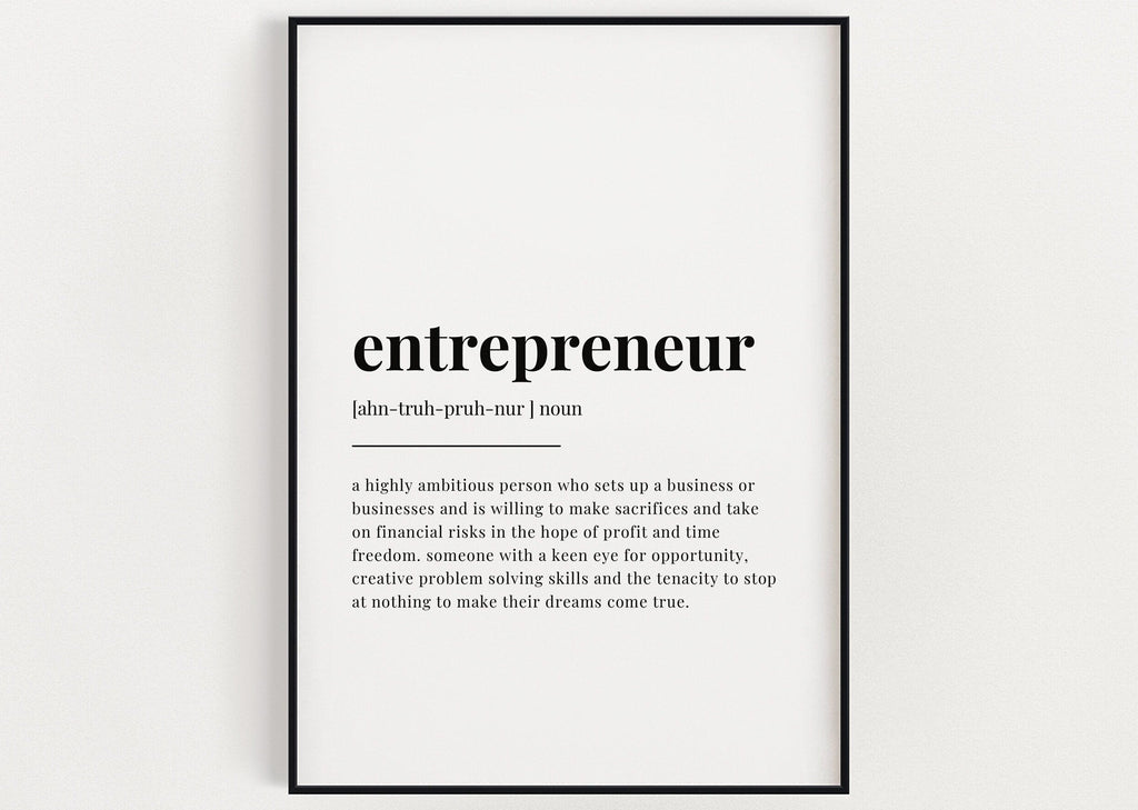 ENTREPRENEUR DEFINITION PRINT - Happy You Prints