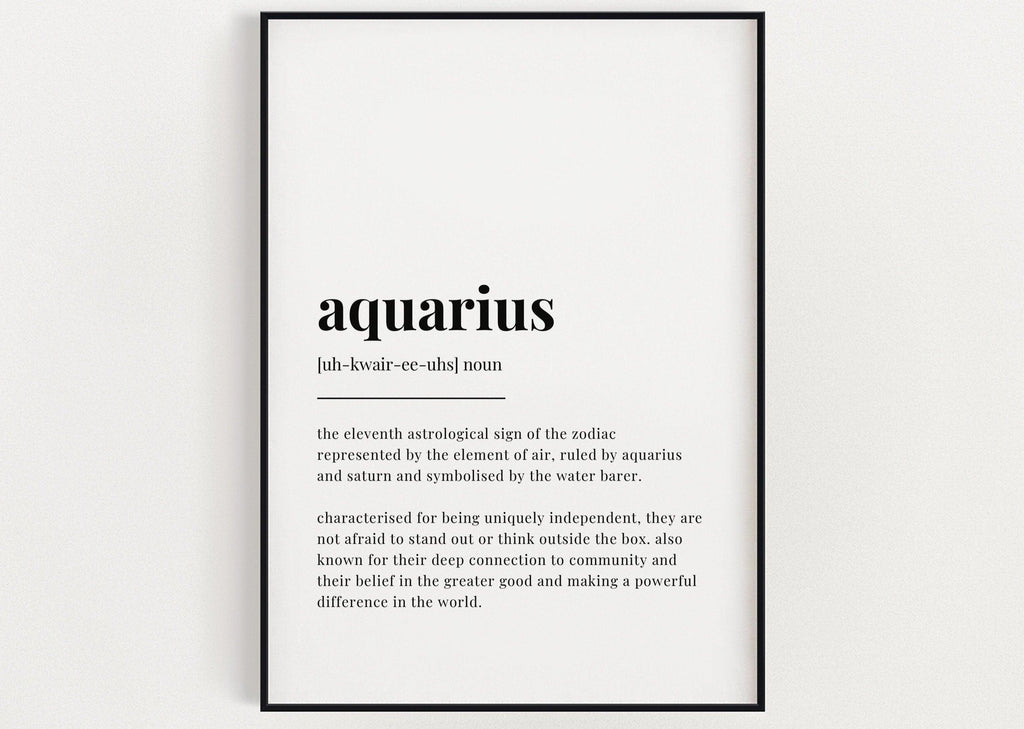 AQUARIUS DEFINITION PRINT - Happy You Prints