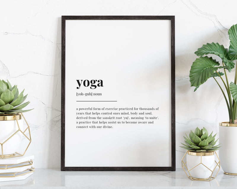 YOGA DEFINITION PRINT | Wall Art Print | Yoga Print | Definition Print | Quote Print - Happy You Prints