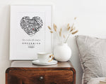 Personalised Map Print | Gift for New Home | Housewarming Gift | Custom Heart Map Print | Wall Decor - Happy You Prints