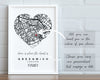 Personalised Map Print | Gift for New Home | Housewarming Gift | Custom Heart Map Print | Wall Decor - Happy You Prints