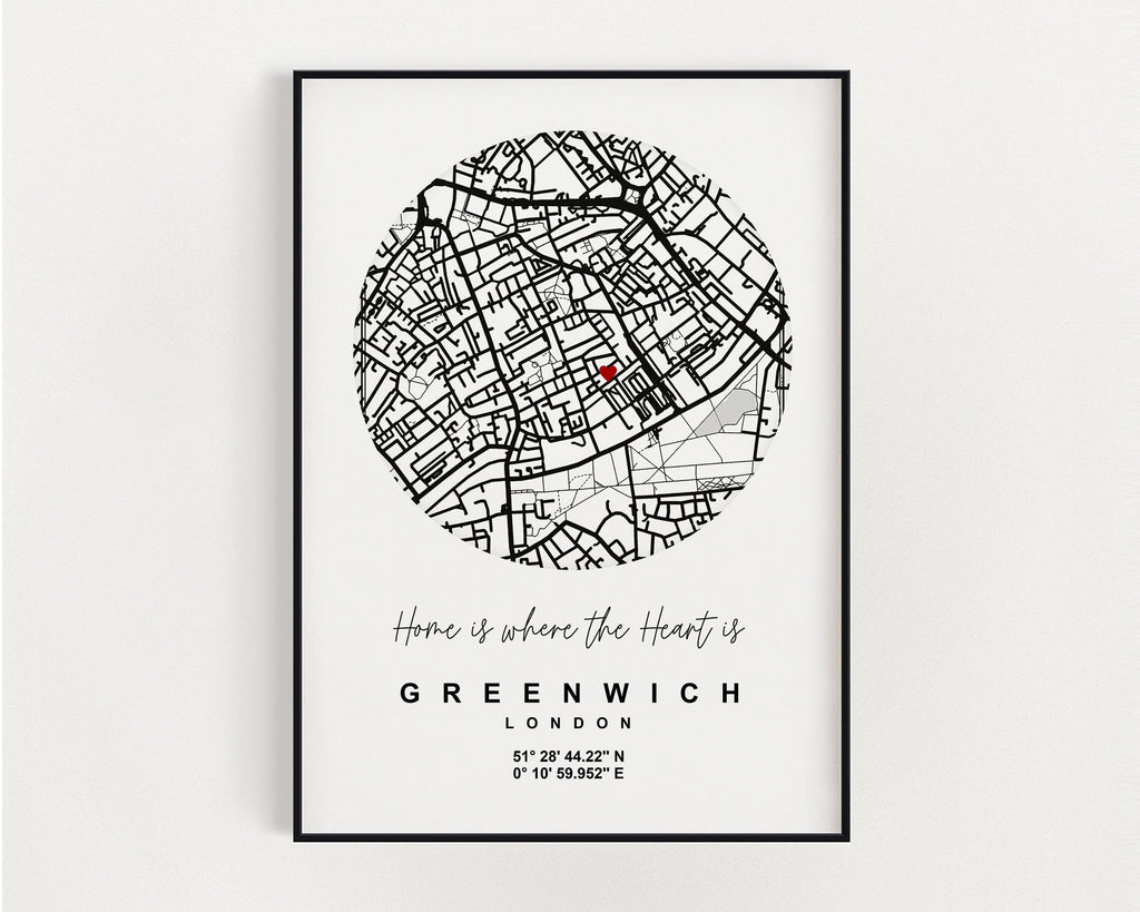 Personalised Map Print | Gift for New Home | Housewarming Gift | Custom Map Print | Wall Decor - Happy You Prints