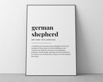 GERMAN SHEPHERD DEFINITION PRINT - Happy You Prints