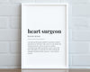 HEART SURGEON DEFINITION Print | Wall Art Print | Heart Surgeon Print | Definition Print | Quote Print - Happy You Prints