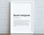 HEART SURGEON DEFINITION Print | Wall Art Print | Heart Surgeon Print | Definition Print | Quote Print - Happy You Prints