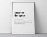 INTERIOR DESIGNER DEFINITION Print | Wall Art Print | Interior Designer Print | Definition Print | Quote Print - Happy You Prints