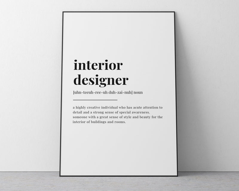 INTERIOR DESIGNER DEFINITION Print | Wall Art Print | Interior Designer Print | Definition Print | Quote Print - Happy You Prints