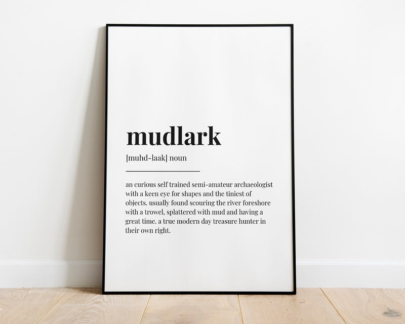 MUDLARK DEFINITION PRINT | Wall Art Print | Mudlark Print | Definition Print | Quote Print - Happy You Prints