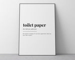 TOILET PAPER DEFINITION Print | Wall Art Print | Toilet Paper Print | Definition Print | Quote Print - Happy You Prints