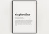 STEPBROTHER DEFINITION PRINT | Wall Art Print | Step-Brother Print | Definition Print | Quote Print - Happy You Prints