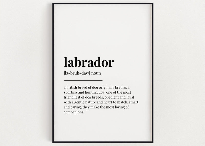 LABRADOR DEFINITION PRINT | Wall Art Print | Labrador Print | Definition Print | Quote Print - Happy You Prints