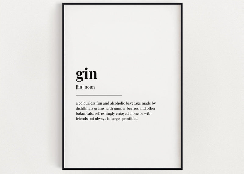 GIN DEFINITION PRINT - Happy You Prints