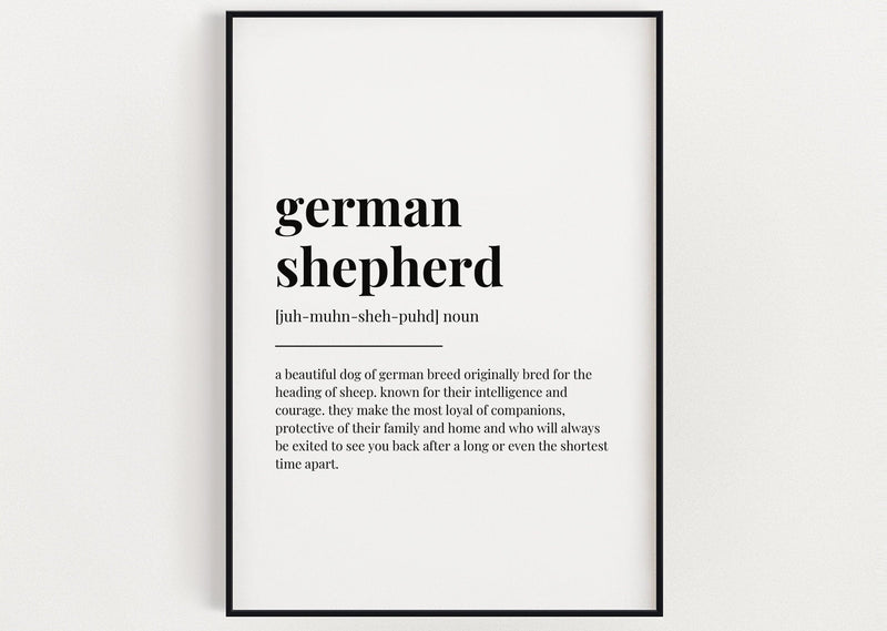 GERMAN SHEPHERD DEFINITION PRINT - Happy You Prints