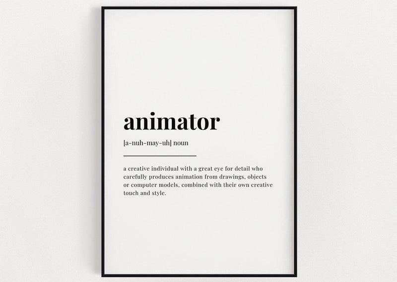 ANIMATOR DEFINITION PRINT - Happy You Prints