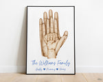 Personalised Family Hands Print, Family Of 3 Print, Custom Hands Print, Wall Art, New Born Gift, Drawing, New Home Gift - Happy You Prints