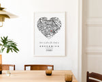 Personalised Map Print | Gift for New Home | Housewarming Gift | Custom Heart Map Print | Wall Decor - Happy You Prints