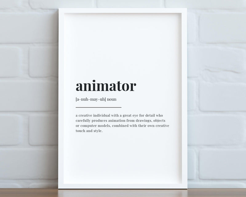 ANIMATOR DEFINITION PRINT - Happy You Prints