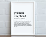 GERMAN SHEPHERD DEFINITION PRINT - Happy You Prints