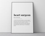 HEART SURGEON DEFINITION Print | Wall Art Print | Heart Surgeon Print | Definition Print | Quote Print - Happy You Prints