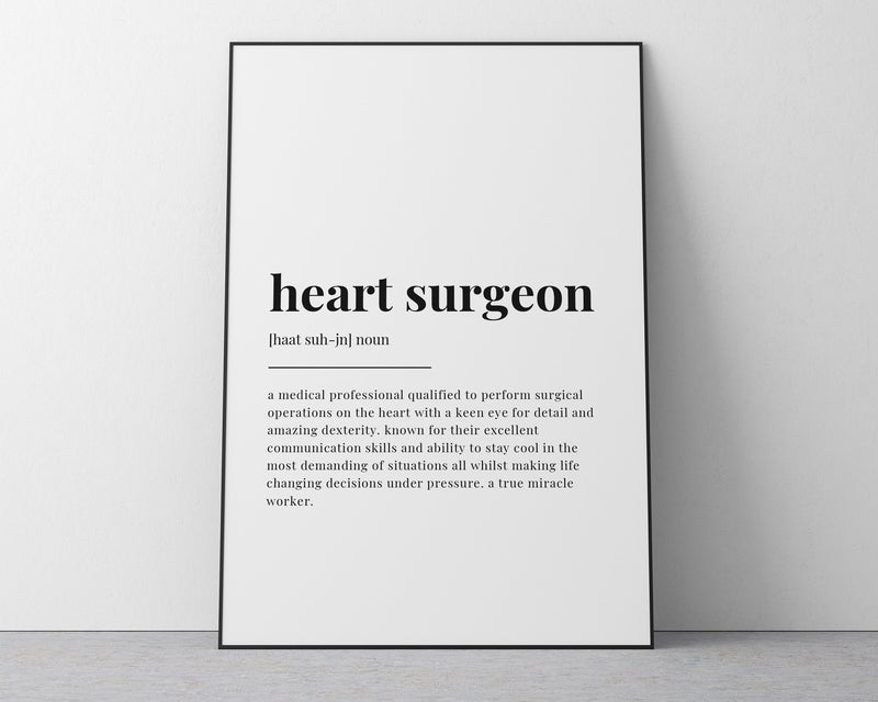 HEART SURGEON DEFINITION Print | Wall Art Print | Heart Surgeon Print | Definition Print | Quote Print - Happy You Prints