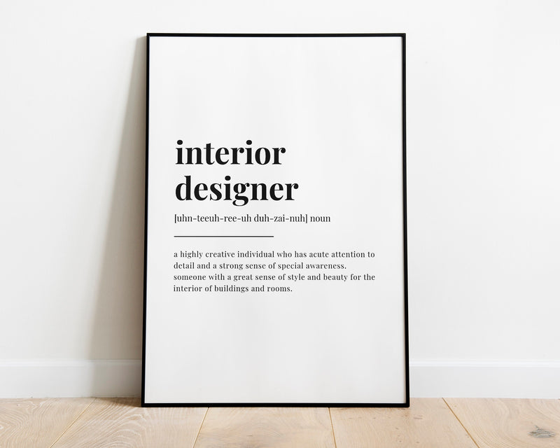 INTERIOR DESIGNER DEFINITION Print | Wall Art Print | Interior Designer Print | Definition Print | Quote Print - Happy You Prints