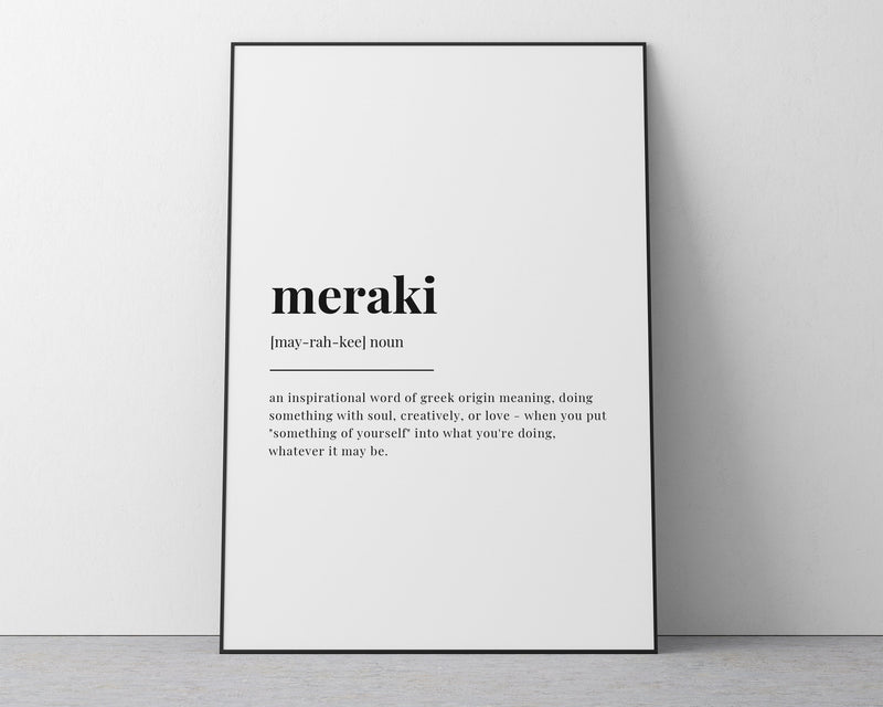 MERAKI DEFINITION PRINT | Wall Art Print | Meraki Print | Definition Print | Quote Print - Happy You Prints