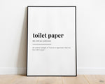 TOILET PAPER DEFINITION Print | Wall Art Print | Toilet Paper Print | Definition Print | Quote Print - Happy You Prints