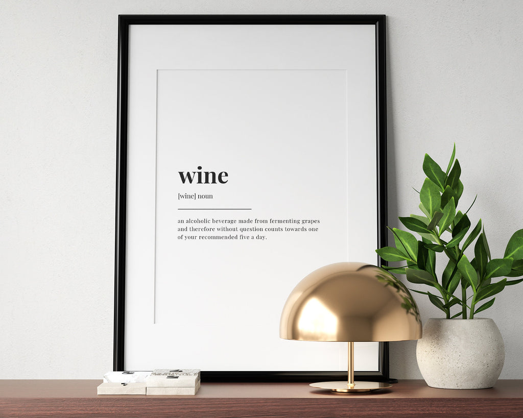 WINE DEFINITION PRINT | Wall Art Print | Wine Print | Definition Print | Quote Print - Happy You Prints