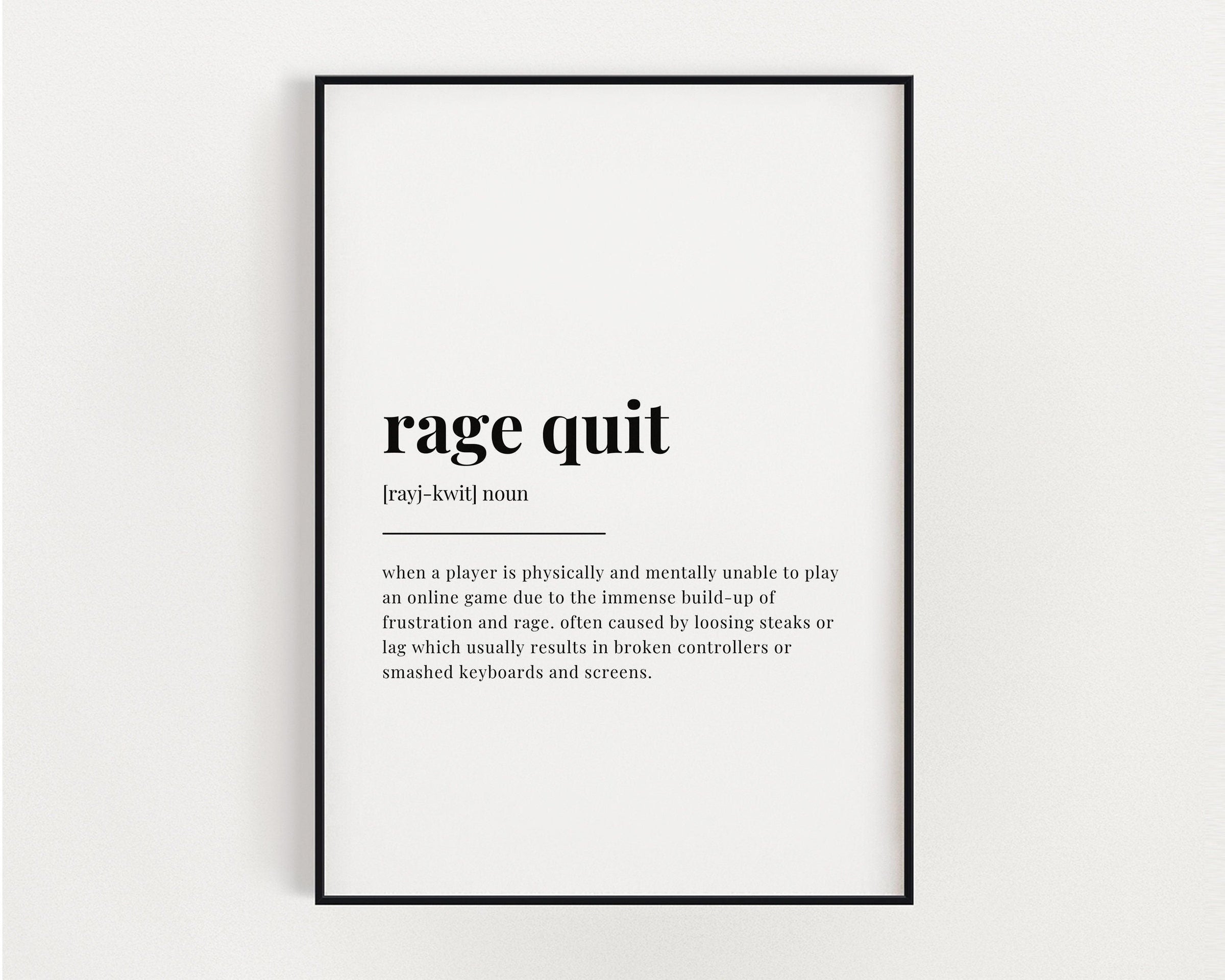 Rage Quit Pattern RAGE QUIT DEFINITION PRINT – Happy You Prints