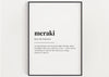 MERAKI DEFINITION PRINT | Wall Art Print | Meraki Print | Definition Print | Quote Print - Happy You Prints