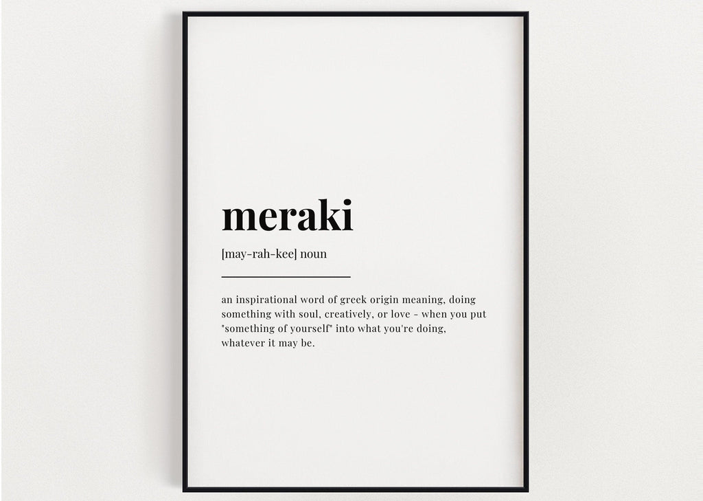 MERAKI DEFINITION PRINT | Wall Art Print | Meraki Print | Definition Print | Quote Print - Happy You Prints