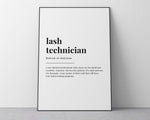 LASH TECHNICIAN DEFINITION PRINT