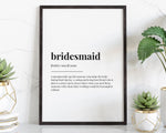 BRIDESMAID DEFINITION PRINT