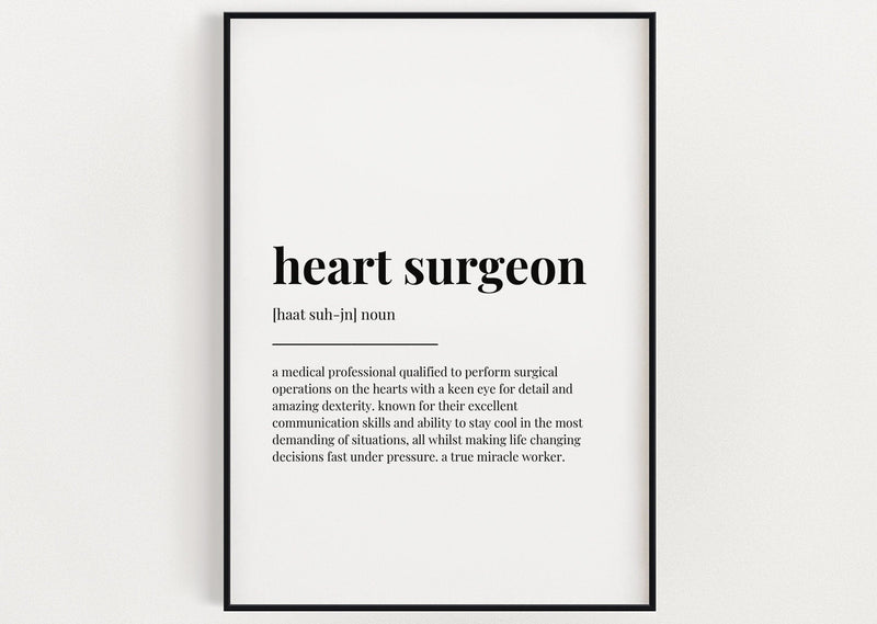 HEART SURGEON DEFINITION PRINT