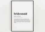 BRIDESMAID DEFINITION PRINT