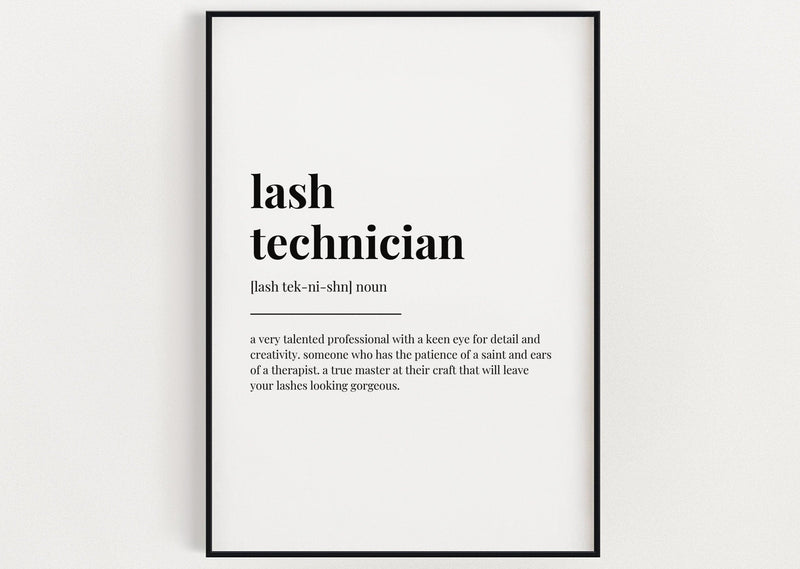 LASH TECHNICIAN DEFINITION PRINT